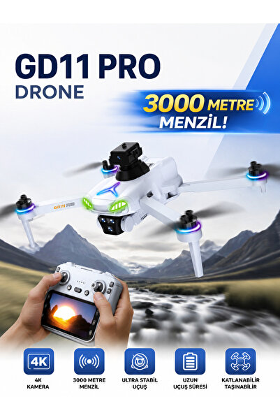 Voltico GD11 PRO 4K Çift Kameralı GPS Destekli Akıllı Drone | 4.3” Ekranlı Ku...