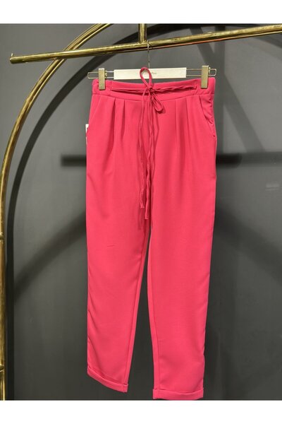 Beray 3019 Waist Tie Pants Fuchsia