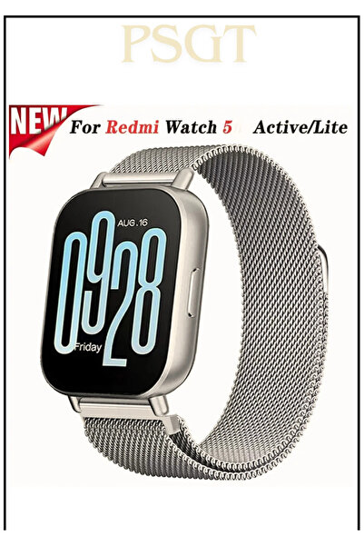 PSGT Xiaomi Redmi Watch5 Active / Lite Uyumlu Milano Metal Paslanmaz Çelik Yü...