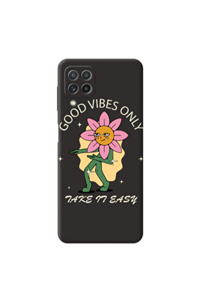 Other Samsung A22 4G Good Vibes Only Black Colored Silicone TPU Θήκη