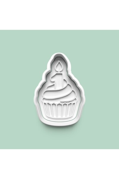 AKTASTORE One Year Old Birthday Themed Cupcake Cookie Mold and Sugar Dough Mo...