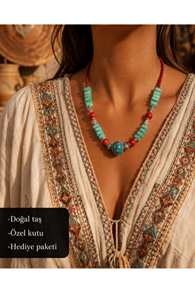 HER ŞEY NOTA www.herseynota.com Ethnic Azzurra Natural Stone Look Turquoise a...