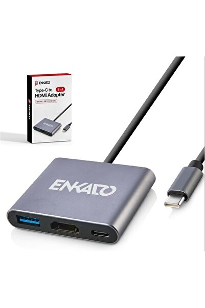 Enkado EKD-TP43 TYPCE-C TO 3 İN1 HDMI +PD +USB 3,0 ADAPTÖR