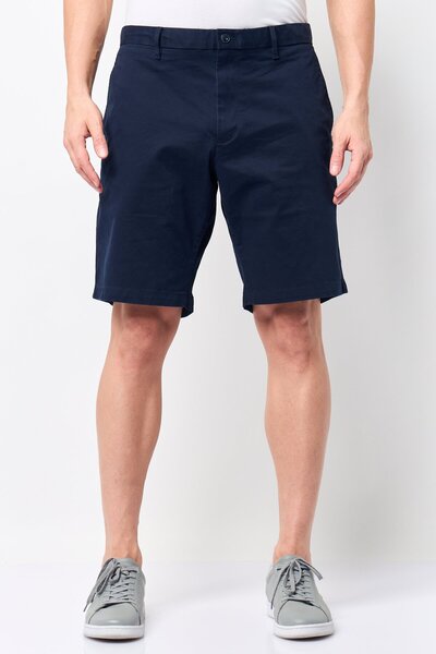 Tommy Hilfiger شورت تشينو سادة للرجال، أزرق داكن