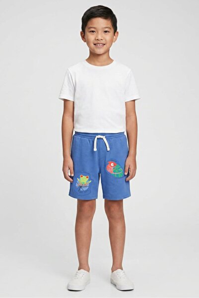 Hamleys Kids Boy Graphic Print Basic Shorts, Blue