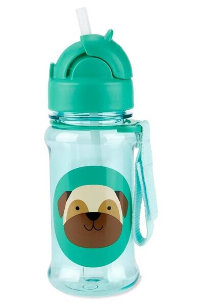 Skip Hop Μπουκάλι Τριτάν Zoo με Καλαμάκι, Μπουκάλι με Καλαμάκι Παγκ (29-29030...