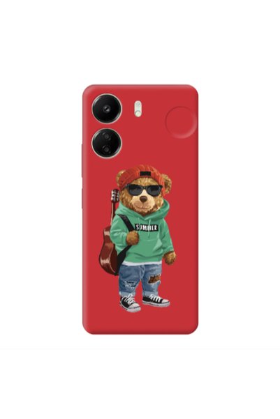 Other Xiaomi Redmi 13C Summer Tedy Red Colored Silicone TPU Θήκη