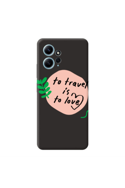 Other Xiaomi Redmi Note 12 4G To Travel is to Love Black Colored Silicone TPU...