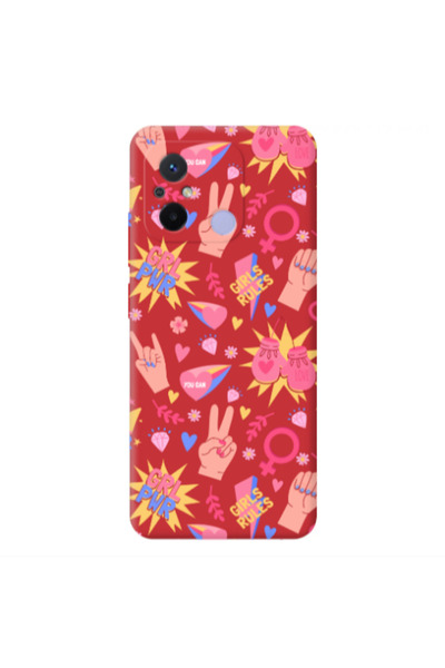 Other Xiaomi Redmi 12C Grl Pwr 2 Red Colored Silicone TPU Θήκη
