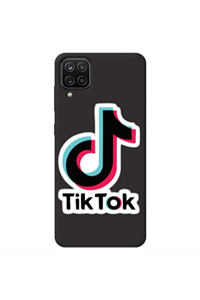 Other Samsung A12 Tik Tok Black Colored Silicone TPU Θήκη
