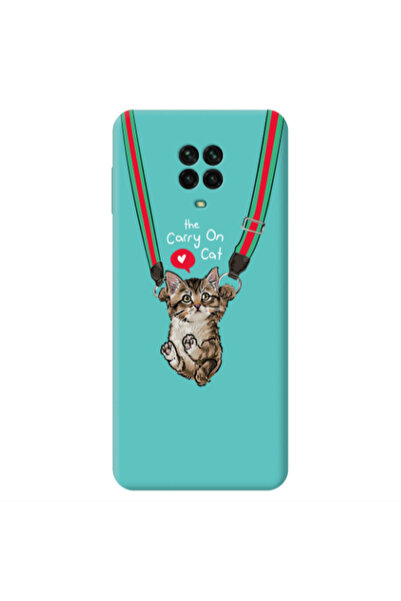 Other Xiaomi Redmi Note 9 Pro Swinging cat Turquoise Colored Silicone TPU Θήκη