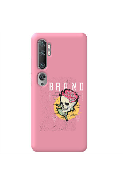 Other Xiaomi Mi Note 10 Pro Skull Roses Pink Colored Silicone TPU Θήκη