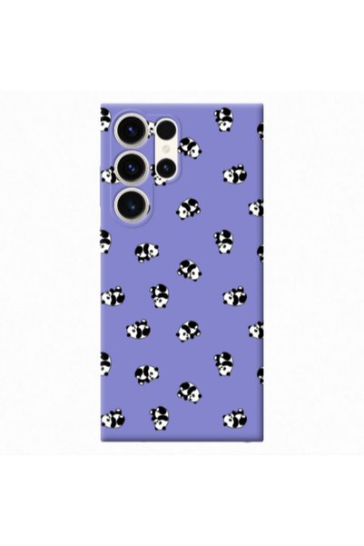 Other Samsung S23 Ultra Small Pandas Purple Colored Silicone TPU Θήκη