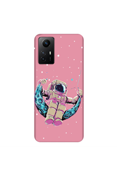 Other Xiaomi Redmi Note 12s Astronaut swinging on the moon Pink Colored Silic...