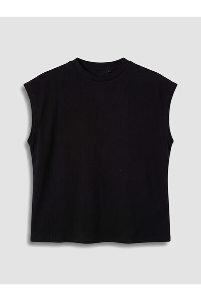 LC Waikiki Lcw Modest Black Crew Neck Soft Touch Women's Undershirt