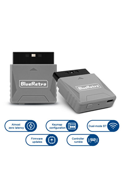 konsol plus Sony PS1 PS2 için Kablosuz Bluetooth Mini Adaptör Alıcı Gri Renk