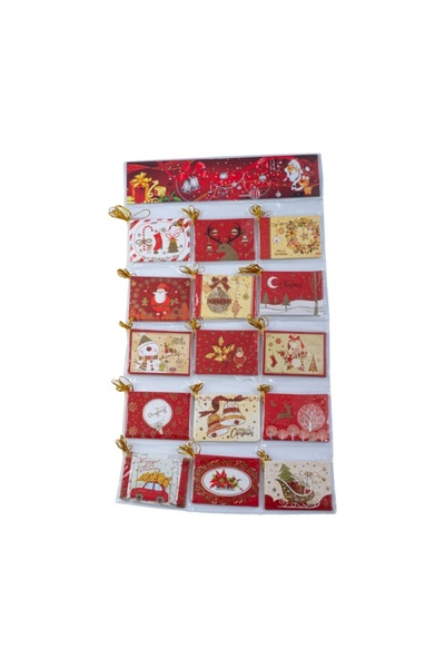 MC Micostore Felicitari CNX BB-229, mini rosu motive Craciun, 6.7x9.4cm, set ...