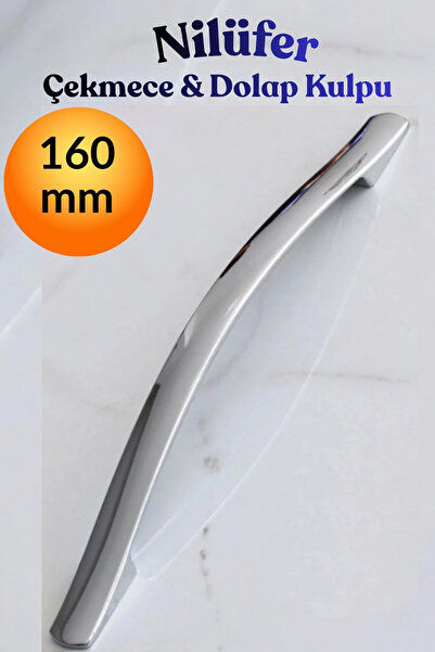 KAYRA LEATHER CRAFT Nilüfer Chrome Metal Handle 160 mm 16 cm - Luxury Furnitu...