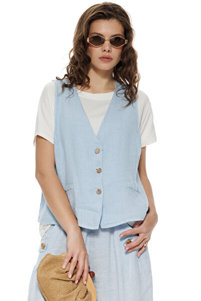 Fofy Vesta dama din in baby blue premium oversize