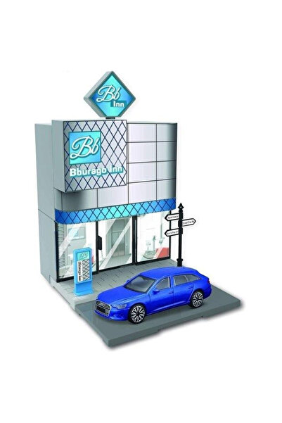 OEM Bburago Hotel 1:43 Street Fire - Set cu Audi A6 Avant și arhitectură urbană
