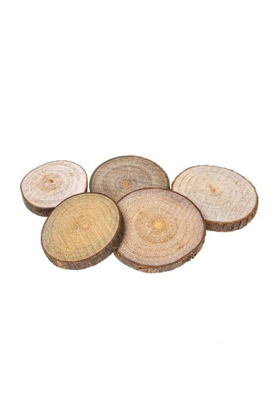OEM Brewis Felii din lemn rotunde 4–6 cm, 5 bucăți. natural, maro