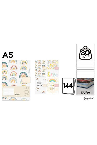OEM Caiet A5 144 pagini Cervantes, copertă rigidă, modele asortate