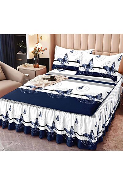 Truva Home Lenjerie Finet Pucioasa | 3 Piese cu Cearceaf cu Elastic și Volane...
