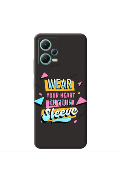 Other Xiaomi Redmi Note 12 Pro 5G Wear Your Heart Black Colored Silicone TPU ...
