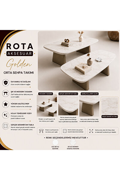 RotAksesuar Golden Orta Sehpa