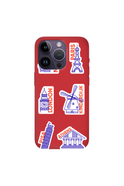 Other Apple iPhone 14 Pro Pisa Athens Red Colored Silicone TPU Θήκη
