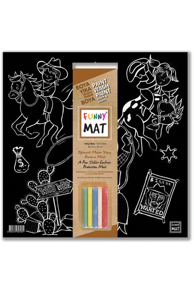 Strigo Plansa Funny Mat neagra - vestul salbatic, 40x40cm
