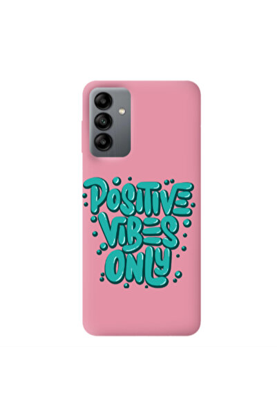 Other Samsung A04S Positive Vibes Only Pink Colored Silicone TPU Θήκη
