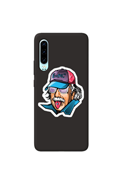 Other Huawei P30 Einstein Black Colored Silicone TPU Θήκη