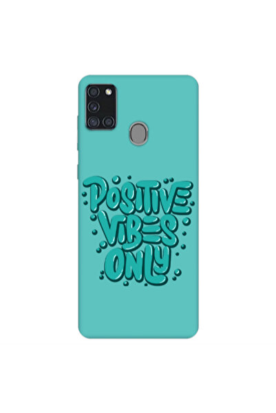 Other Samsung A21S Positive Vibes Only Turquoise Colored Silicone TPU Θήκη