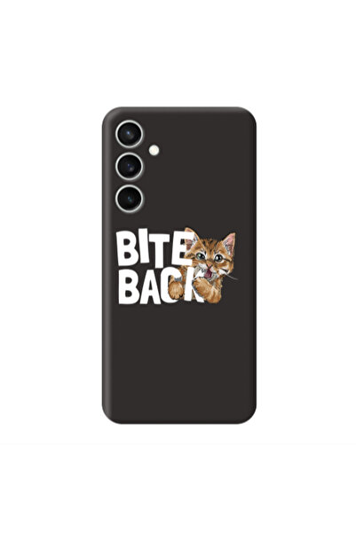 Other Samsung S24 Plus bitte back cat Black Colored Silicone TPU Θήκη