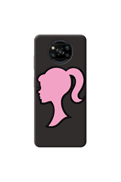 Other Xiaomi Poco X3 /X3 Pro Line girl Black Colored Silicone TPU Θήκη
