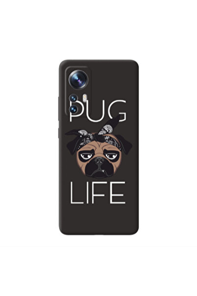 Other Xiaomi Mi 12 Pro Pug Life Black Colored Silicone TPU Θήκη