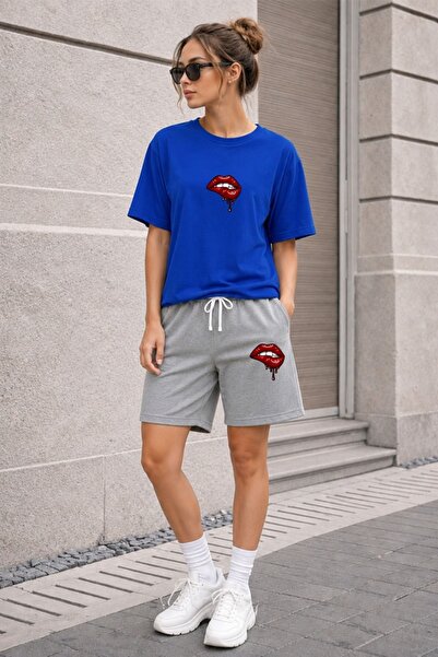 orwen life est. 2022 Oversize Women's Shorts Set Crew Neck Short Sleeve T-Shi...
