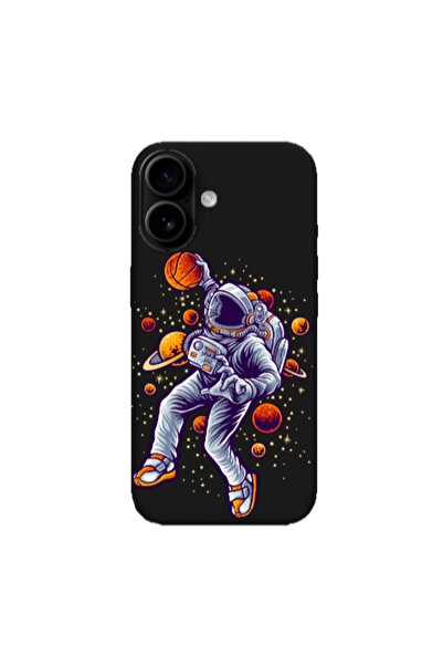 Other Apple Iphone 16 plus Space Basketball Black Colored Silicone TPU Θήκη