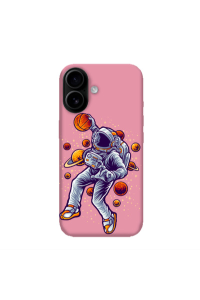 Other Apple Iphone 16 plus Space Basketball Pink Colored Silicone TPU Θήκη