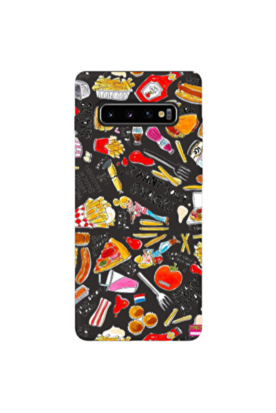Other Samsung S10 Snack attack Black Colored Silicone TPU Θήκη