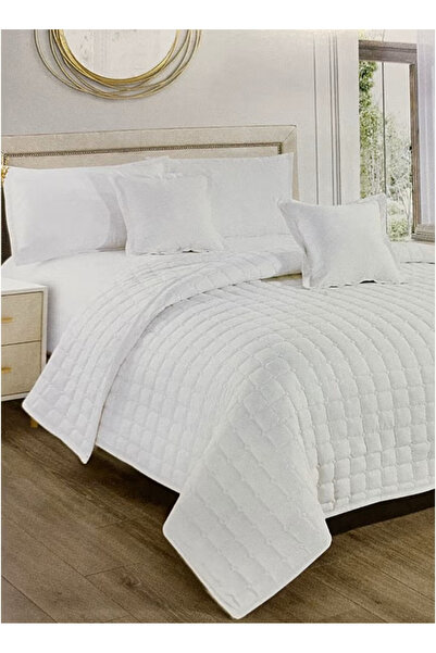 Moon Elegant Plaid Quilted Plain Bedspread - 4 Pieces - 170X220Cm Duvet - 120...