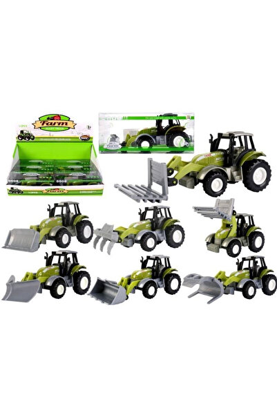 OEM Tractor metalic Pro Kids, tractor de jucarie cu accesorii detasabile, pen...