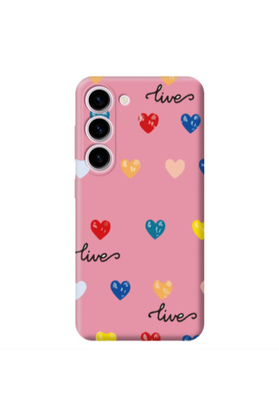 Other Samsung S23 Plus Heart Lives Pink Colored Silicone TPU Θήκη