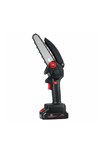 NEXTLY Mini-drujbă electrică de 48V, lamă de 15 cm, blocare de siguranță, bat...