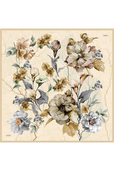Levidor Latte Hyacinth Flower Patterned Sura Scarf