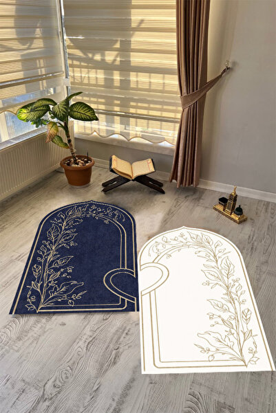 eco concept 2-Piece Prayer Rug Set with Non-Slip Base, Digital Printed 70X120...