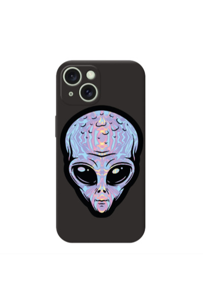 Other Apple iPhone 15 Plus Alien Black Colored Silicone TPU Θήκη