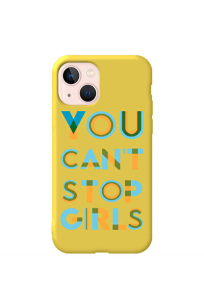 Other Apple iPhone 13 You Cant Stop Girls Yellow Colored Silicone TPU Θήκη