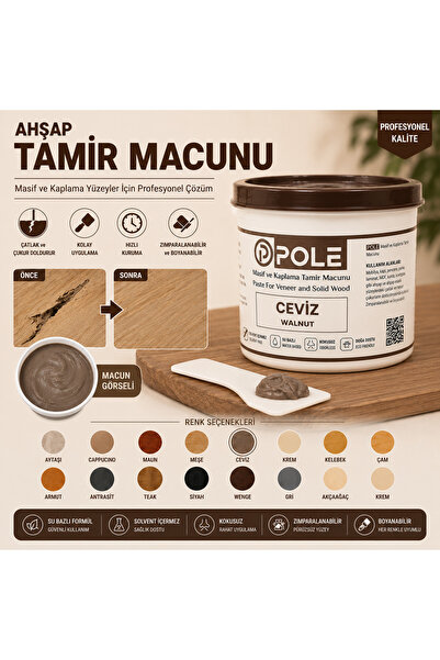POLE Ahşap Tamir Macunu Su Bazlı Çatlak Dolgu Macunu Mobilya MDF Kapı Parke D...